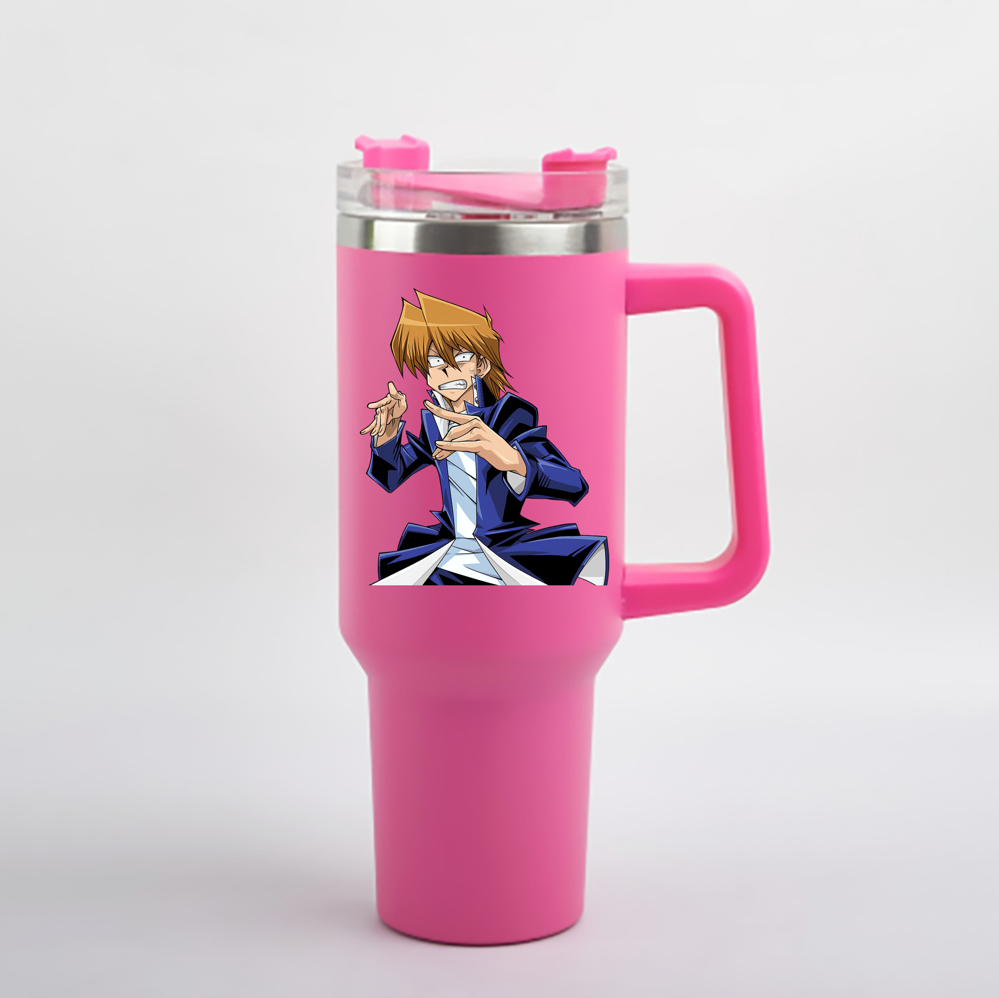 （画像用） 遊☆戯☆王 Yu-Gi-Oh! 1200mL車用タンブラー - クリスタルステッカー（プラスチックストロー付き）